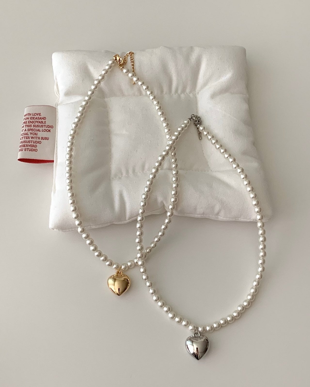 Bold Heart Pearl Necklace