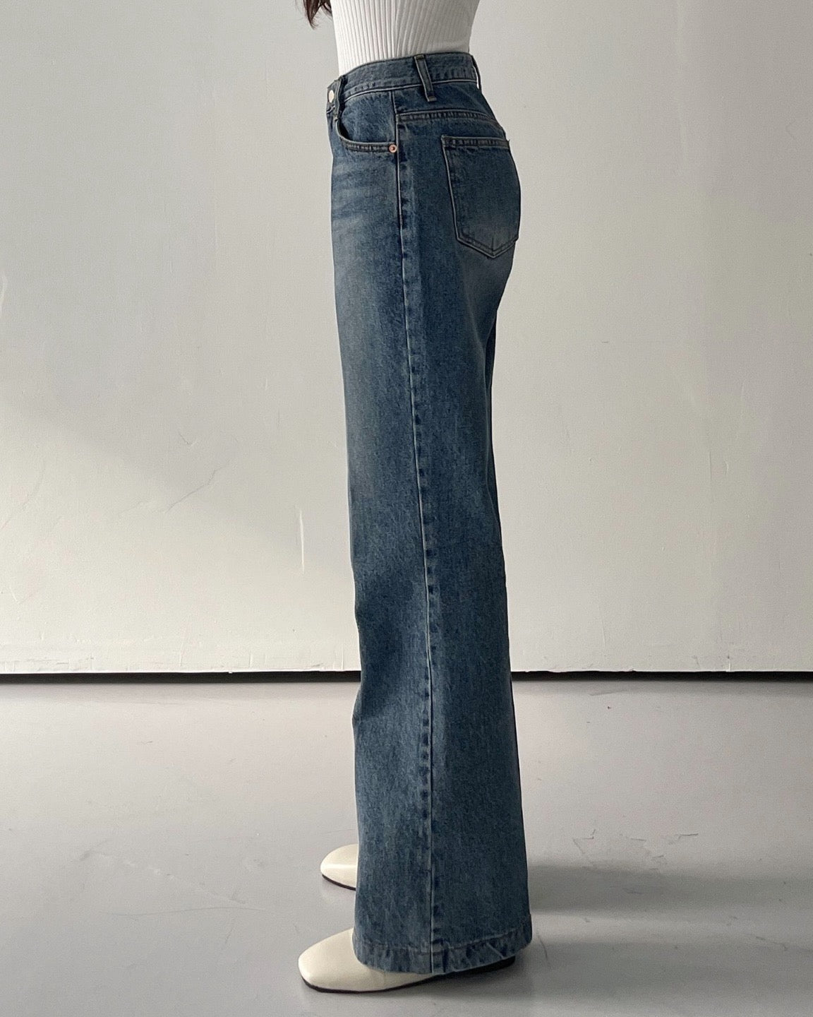 Boot Cut Washed Jeans