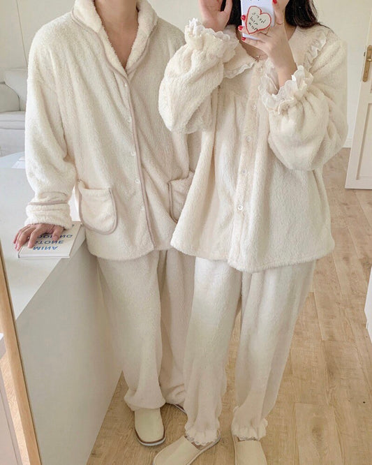 Fleece Fuzzy Couple Pajama Set