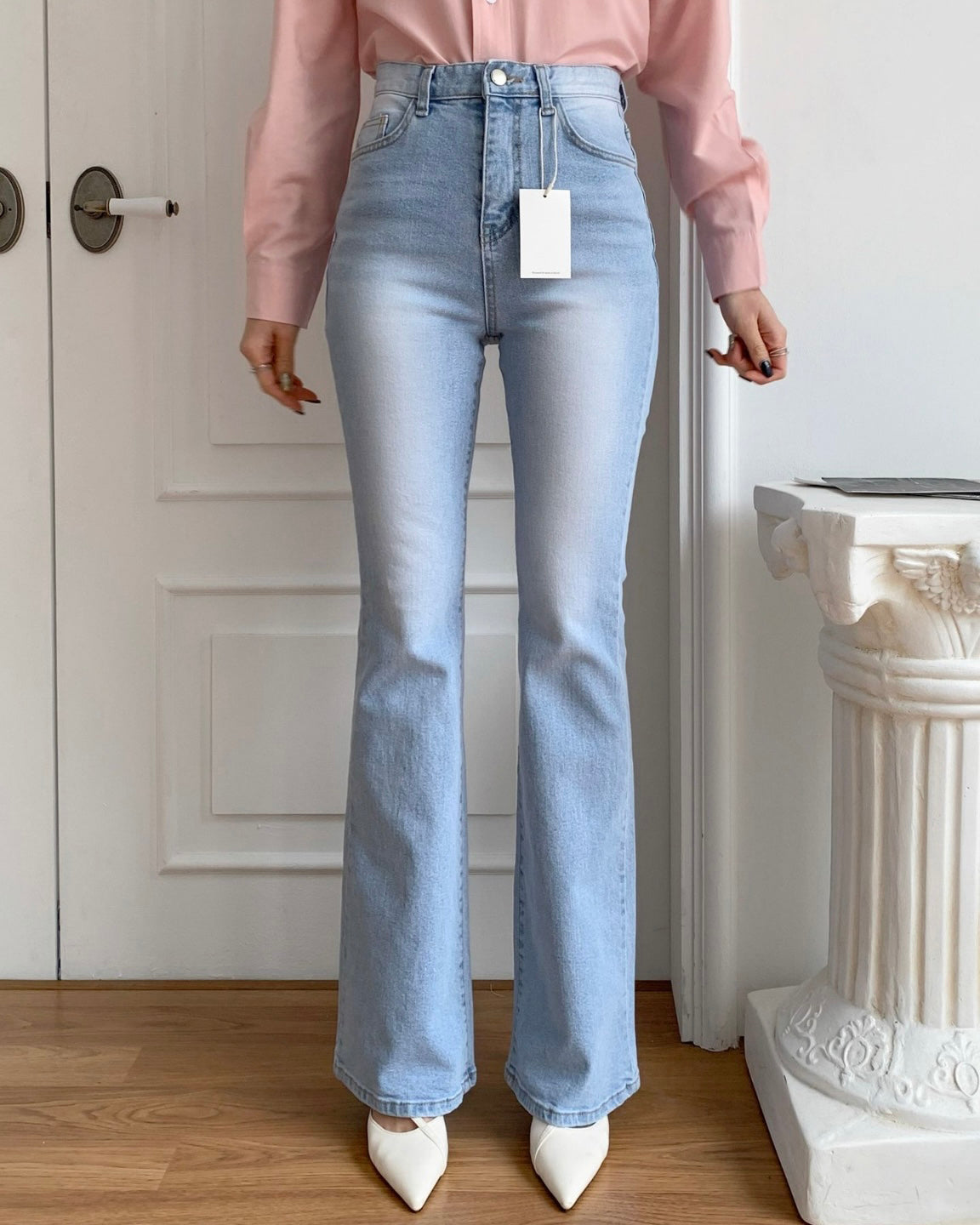 Vintage Washed Boot Cut Jeans