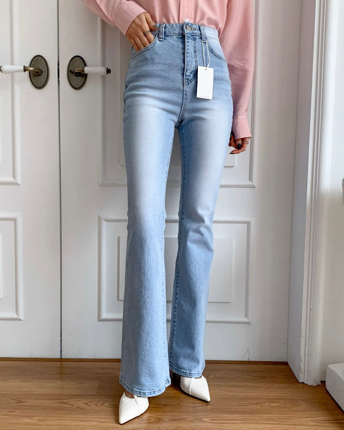 Vintage Washed Boot Cut Jeans