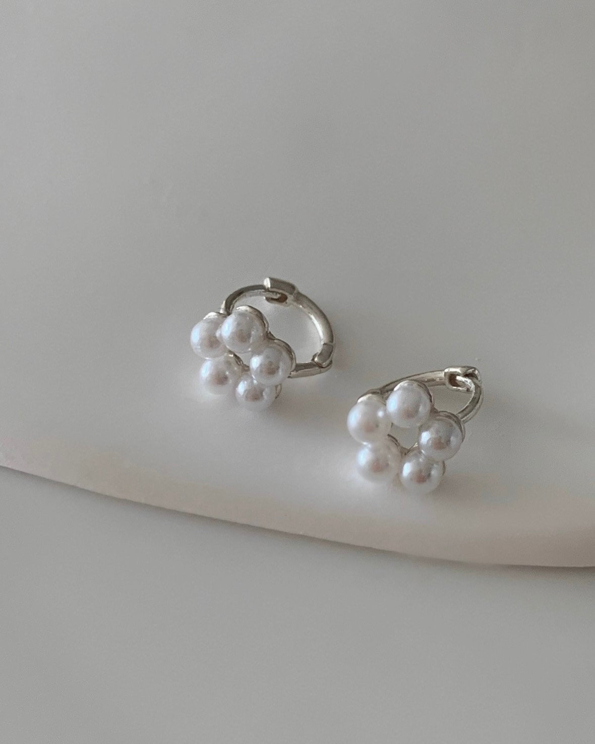 925 Silver Pearl Flower Earring