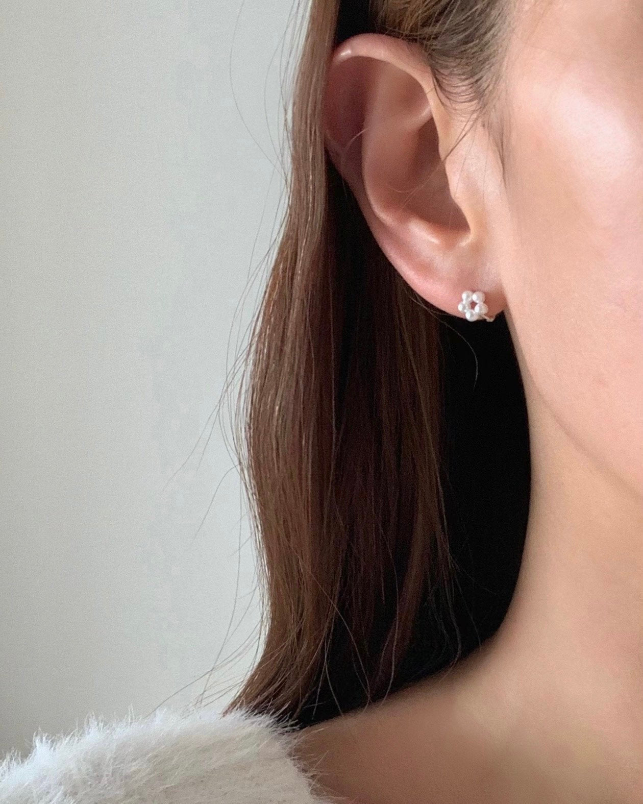 925 Silver Pearl Flower Earring