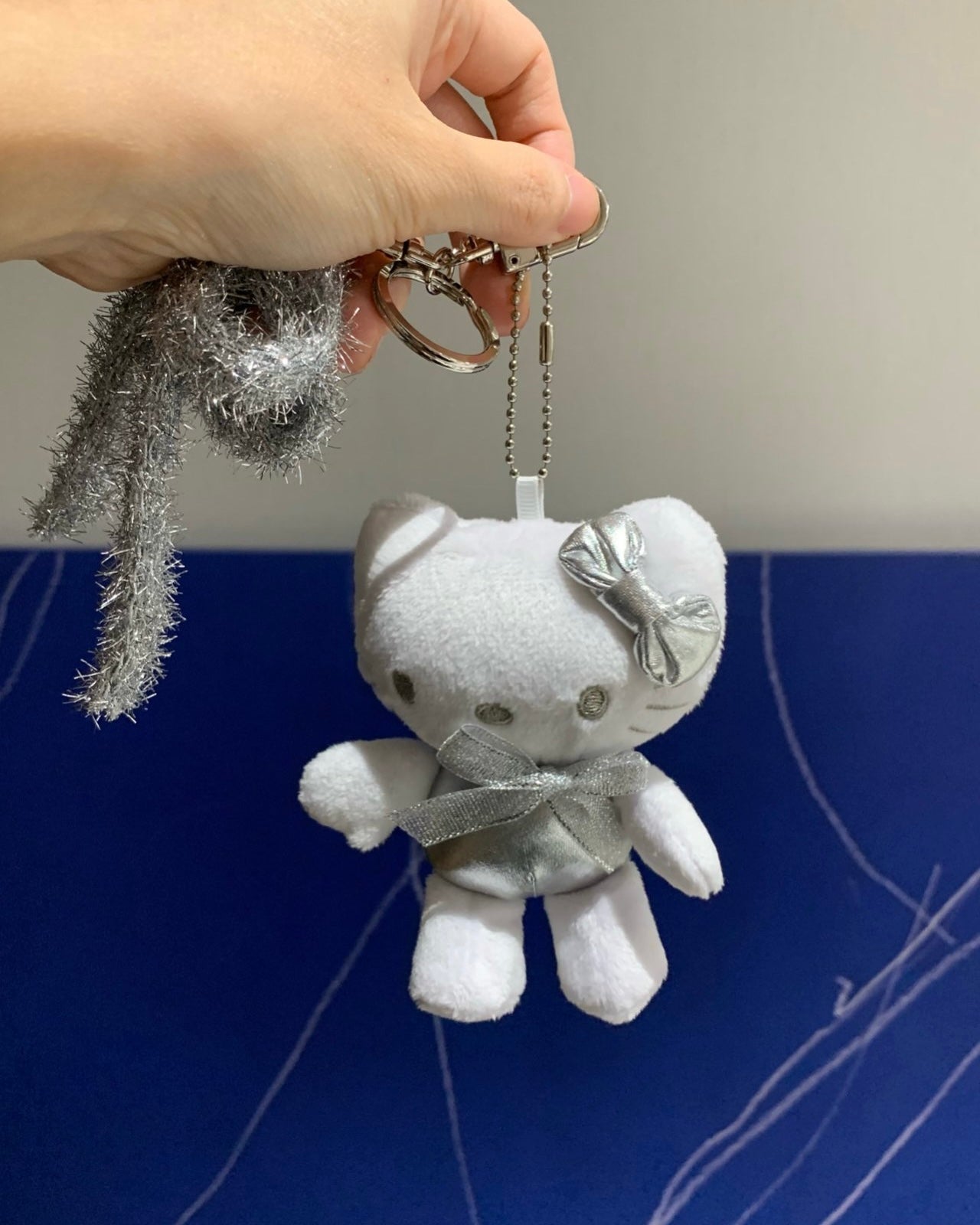 Silver Kitty Keychain