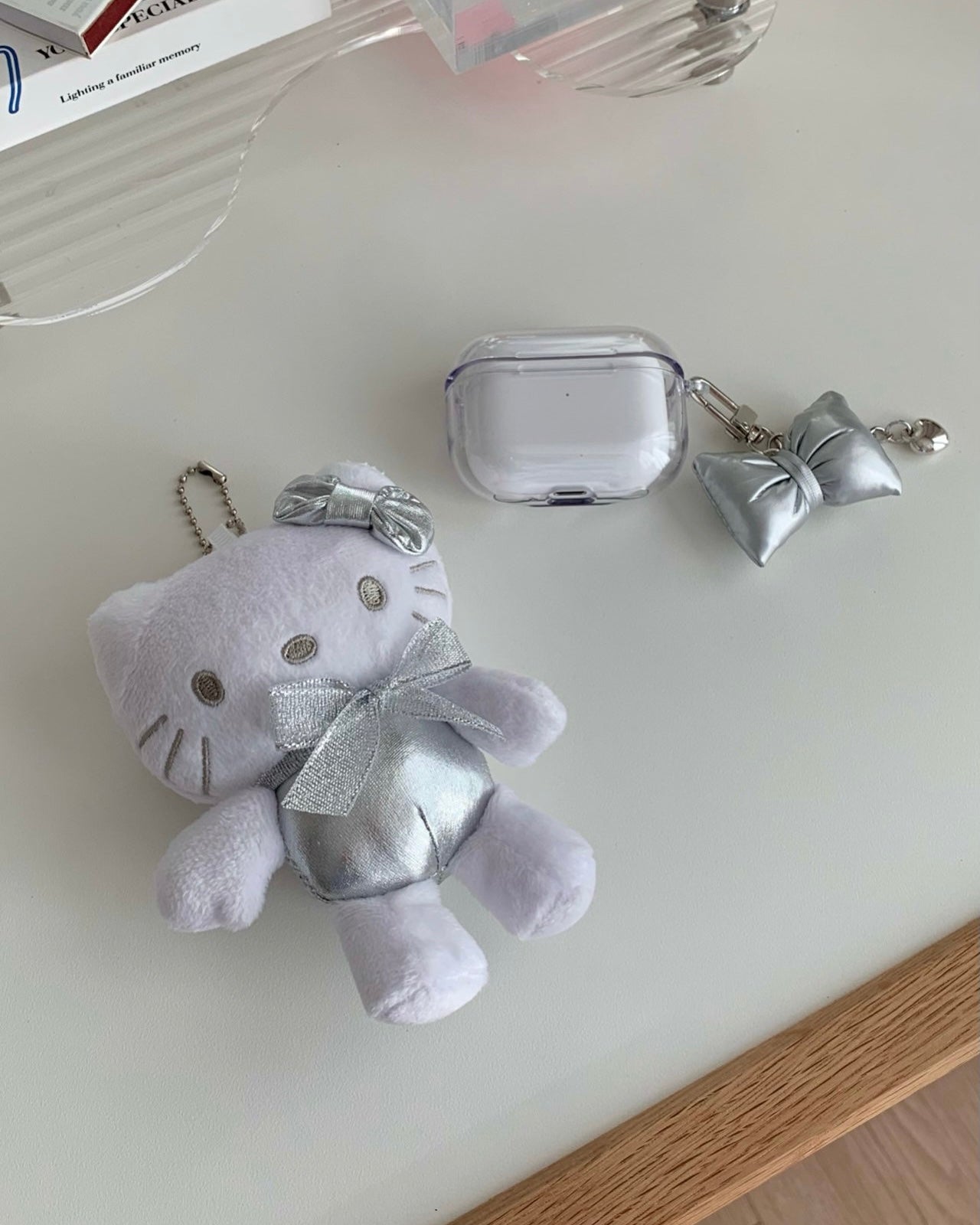 Silver Kitty Keychain