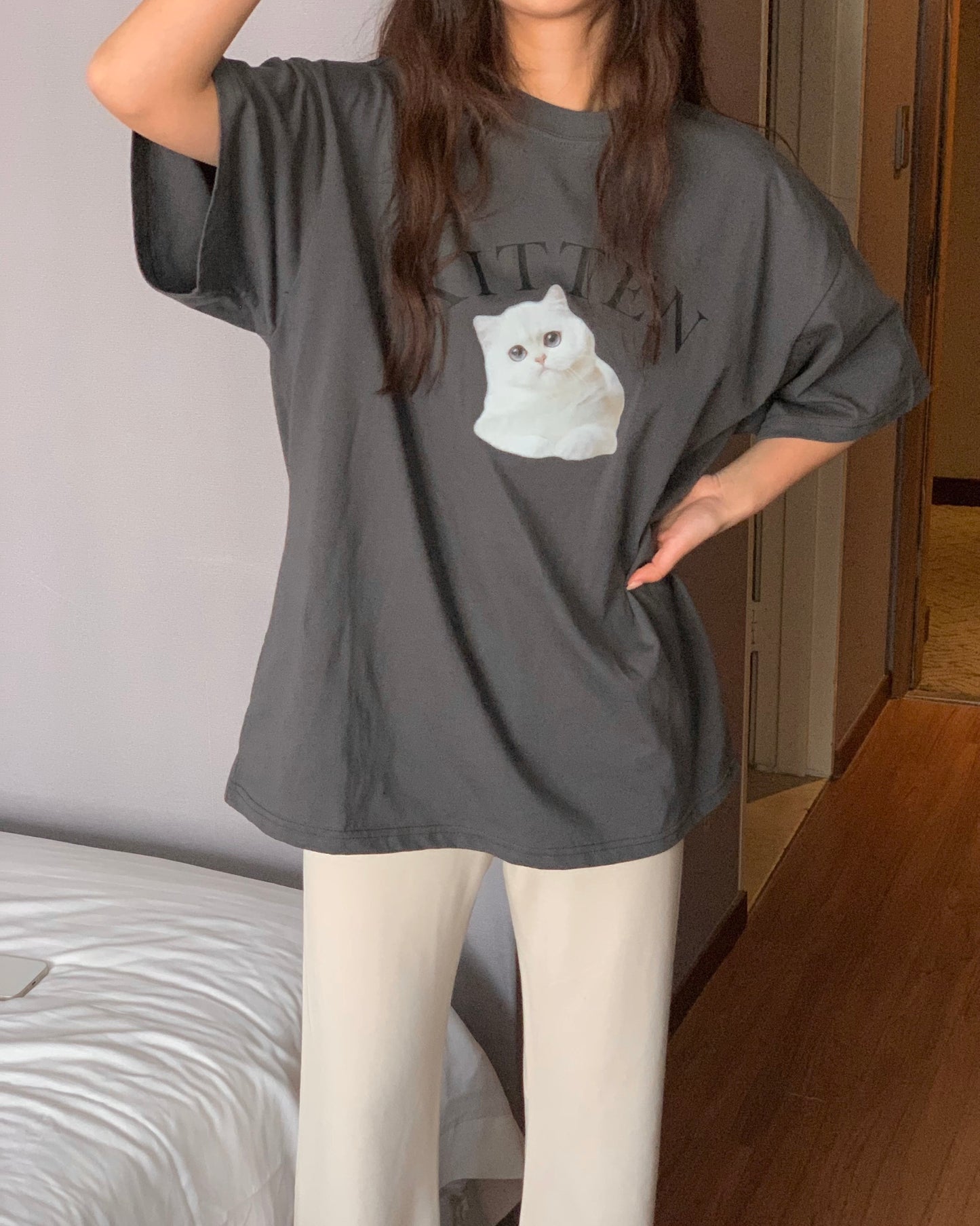 White Kitten T Shirt