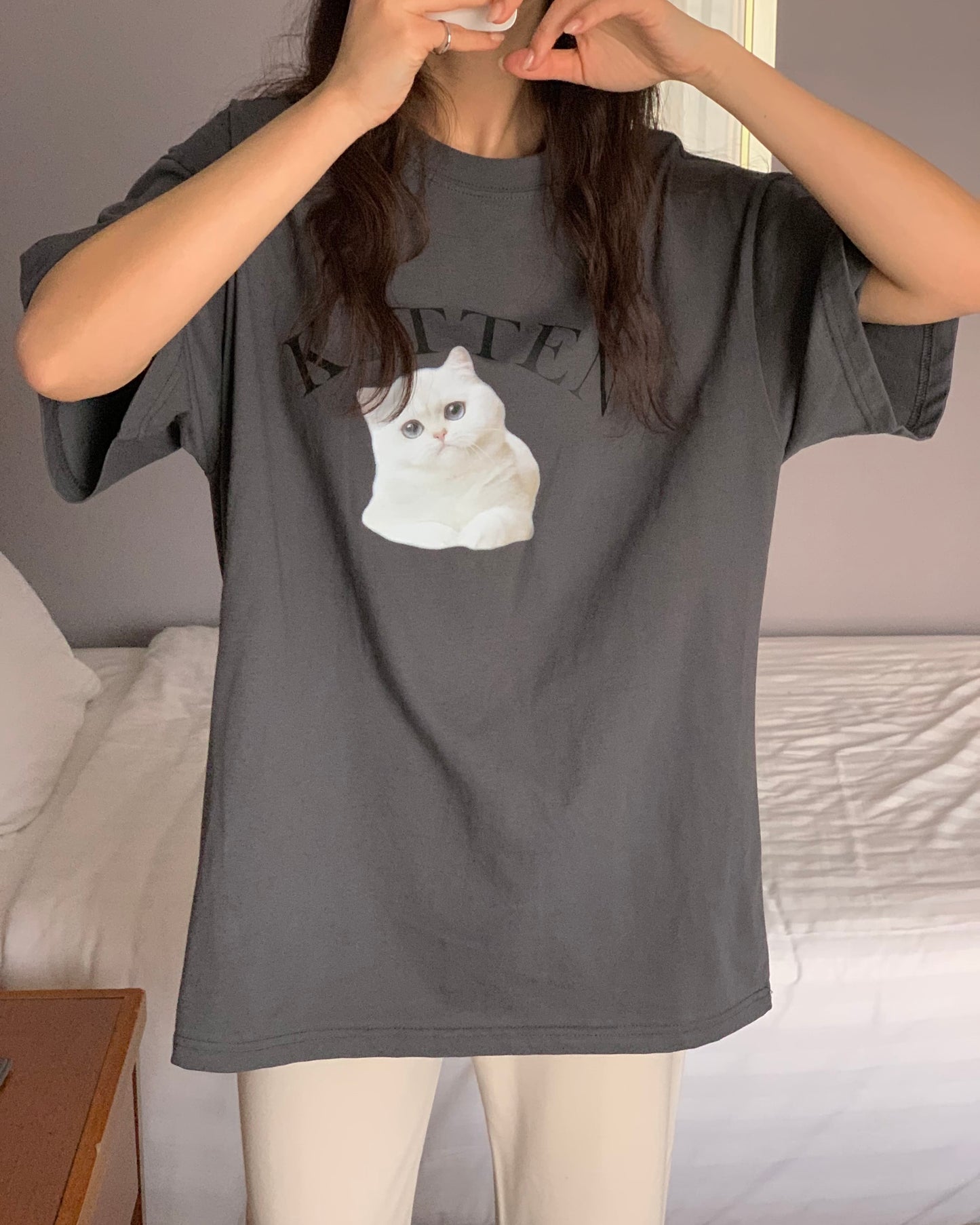 White Kitten T Shirt