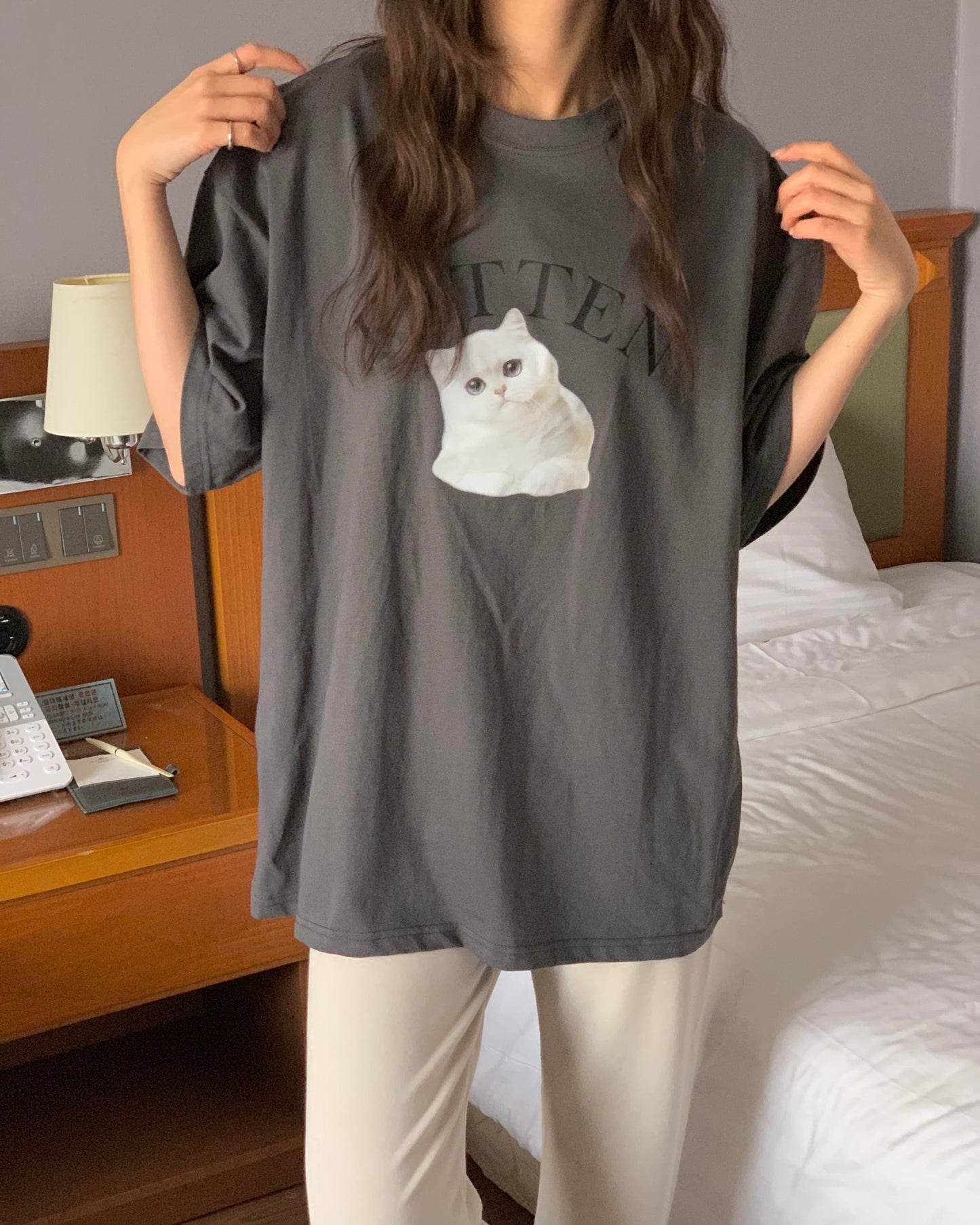 White Kitten T Shirt