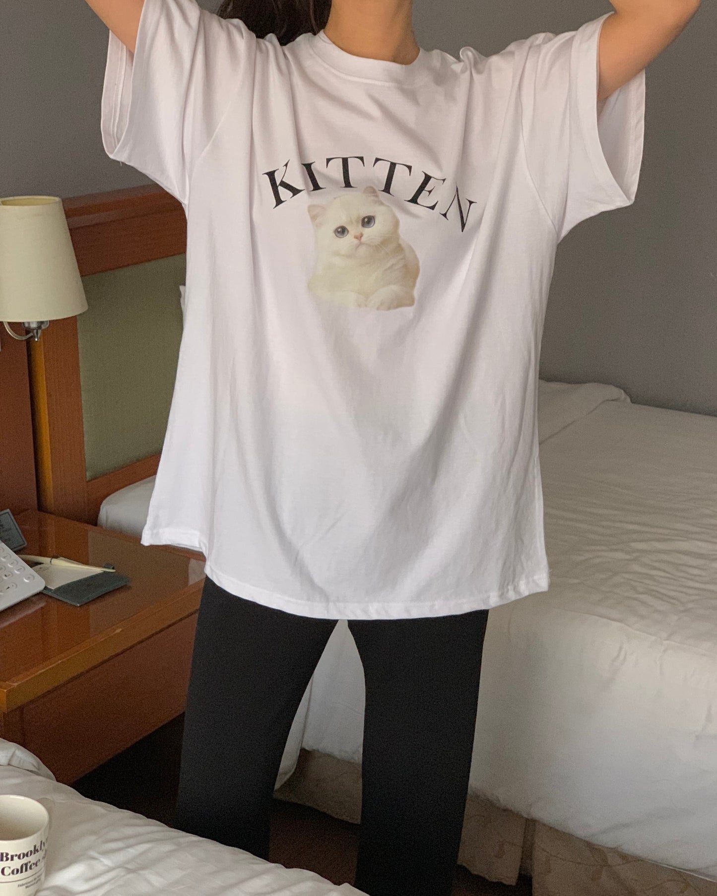 White Kitten T Shirt