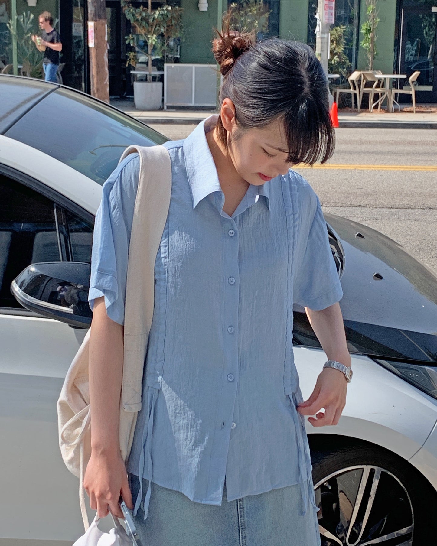 Drawstring Loose Fit Shirt