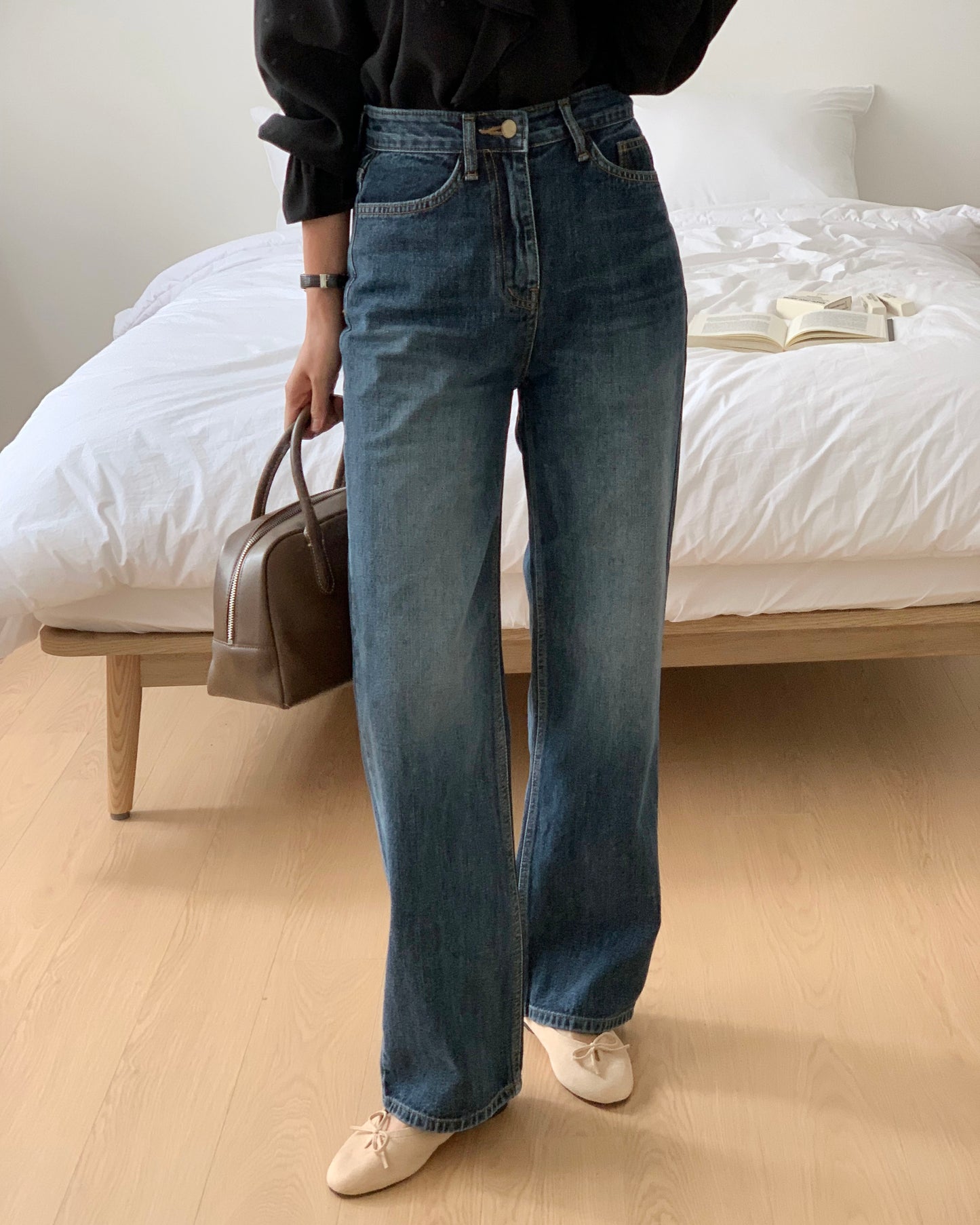 Brushed Straight Leg Jeans