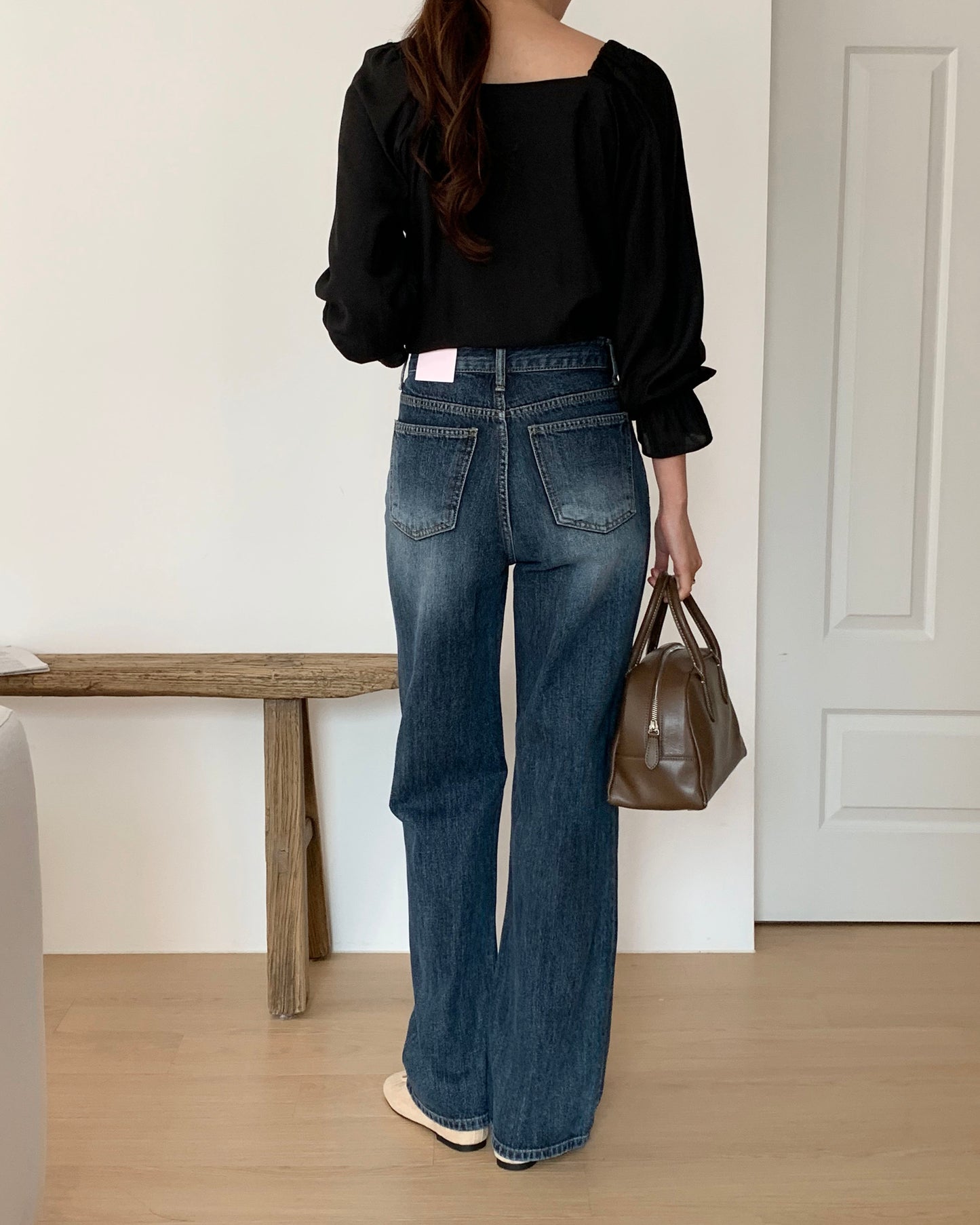 Brushed Straight Leg Jeans