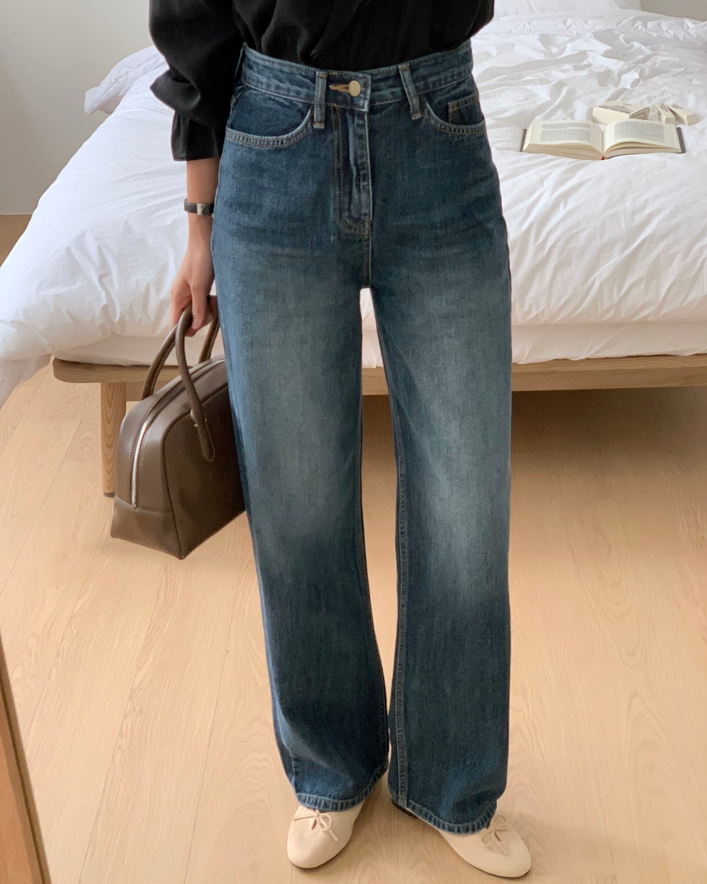 Brushed Straight Leg Jeans