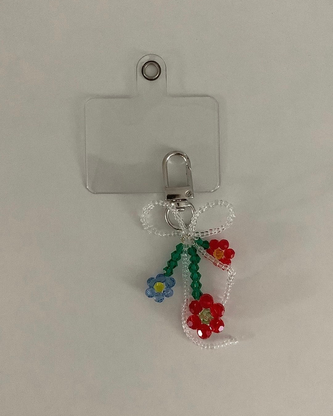 Beads Flowers and Bow Keychain