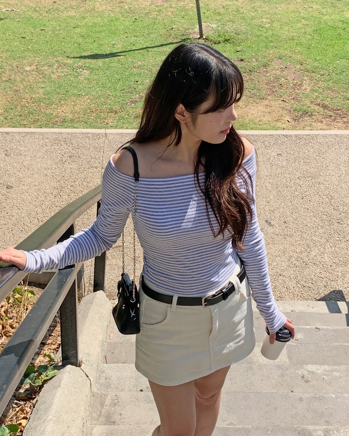 Off Shoulder Striped Top