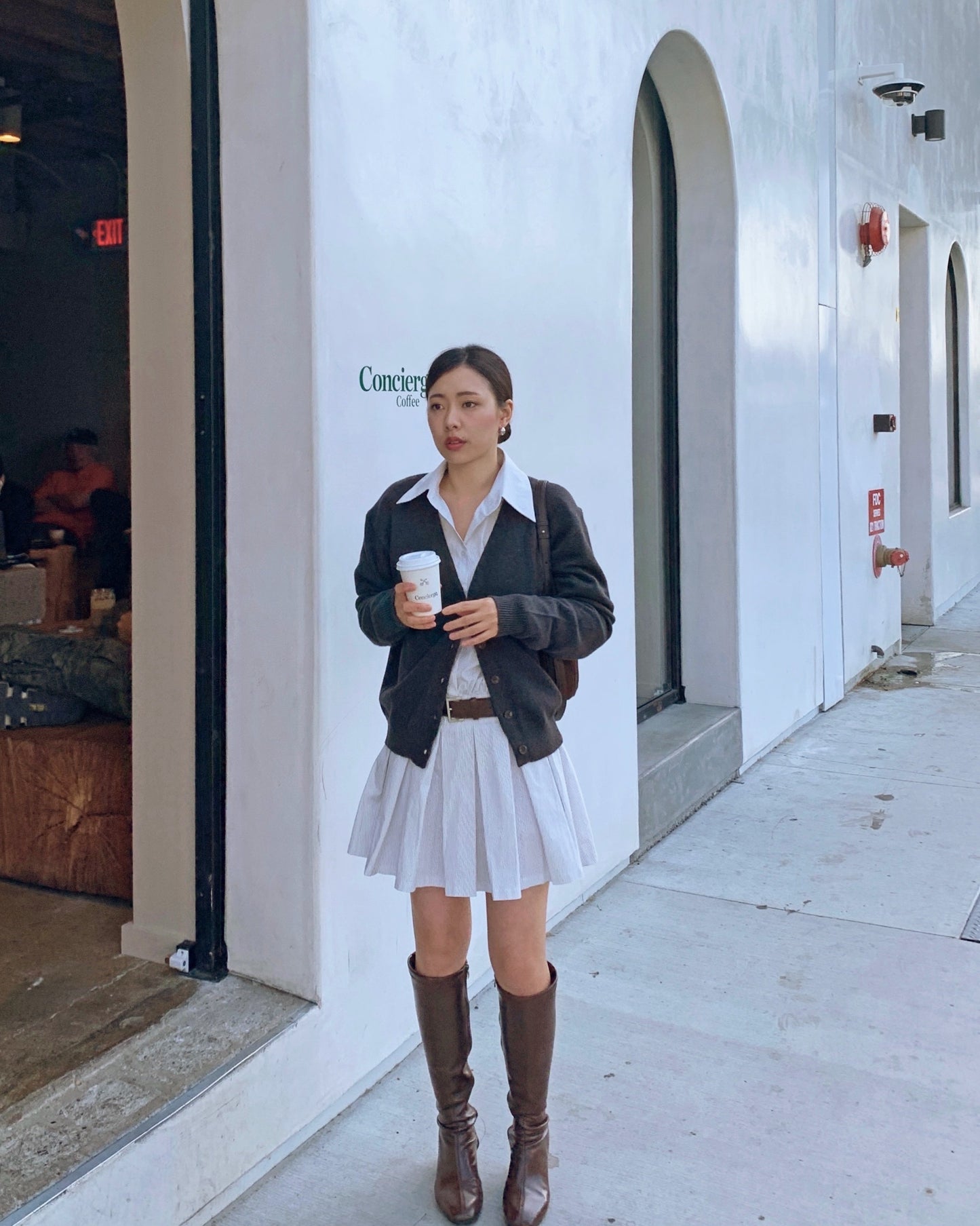 Striped Shirt Dress with Belt