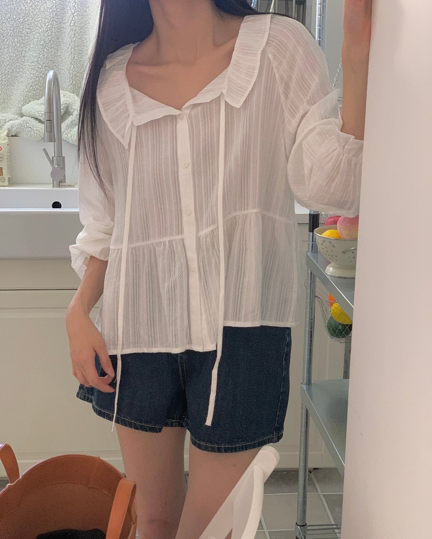 Ruffled Cotton Blouse