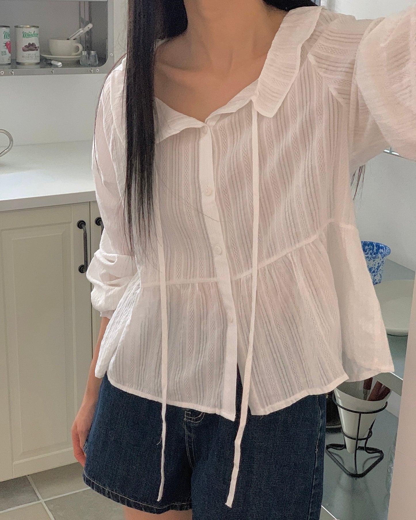 Ruffled Cotton Blouse