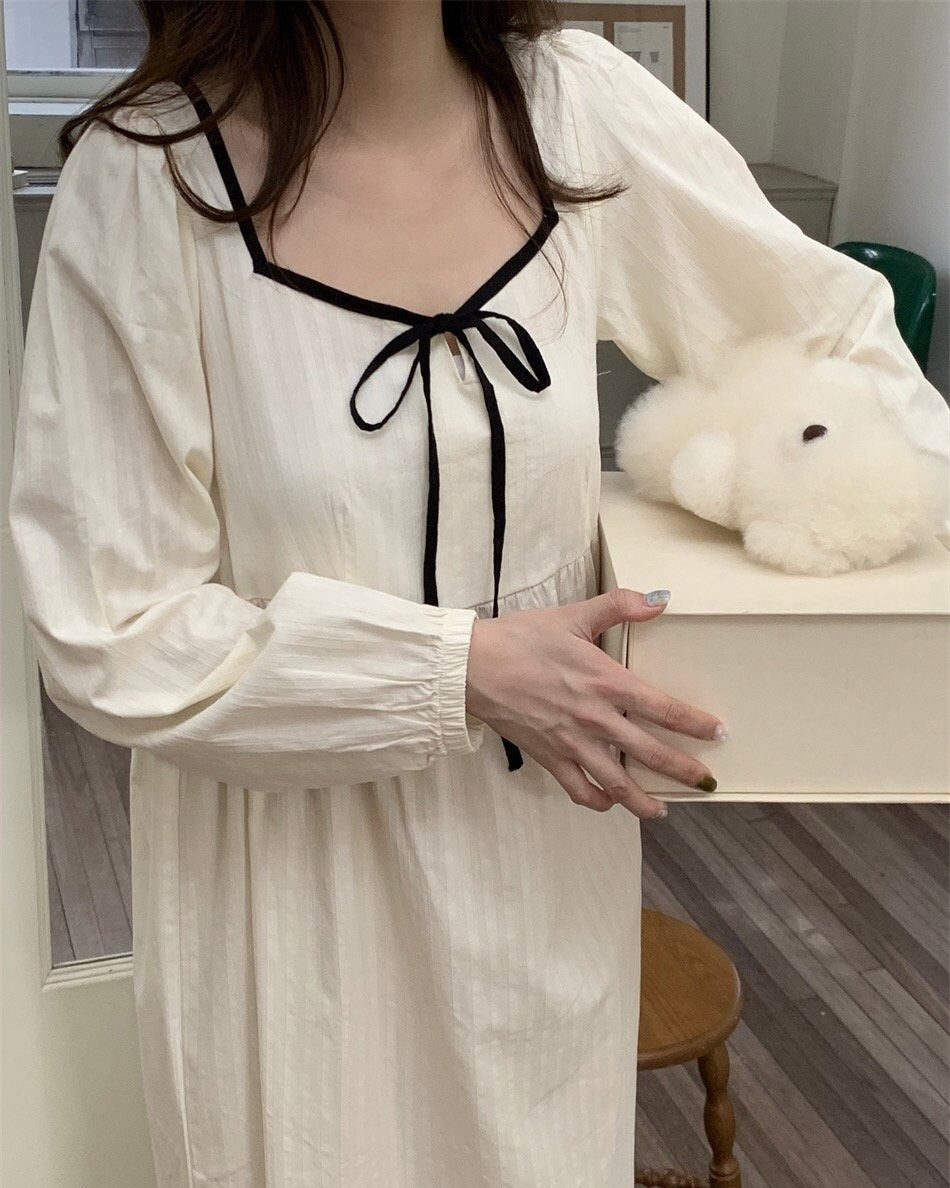 Contrast Seam Pajama Dress