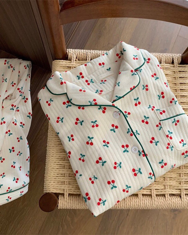 Quilted Cherry Pajama Set