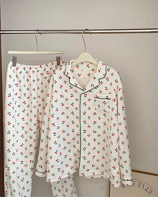 Quilted Cherry Pajama Set