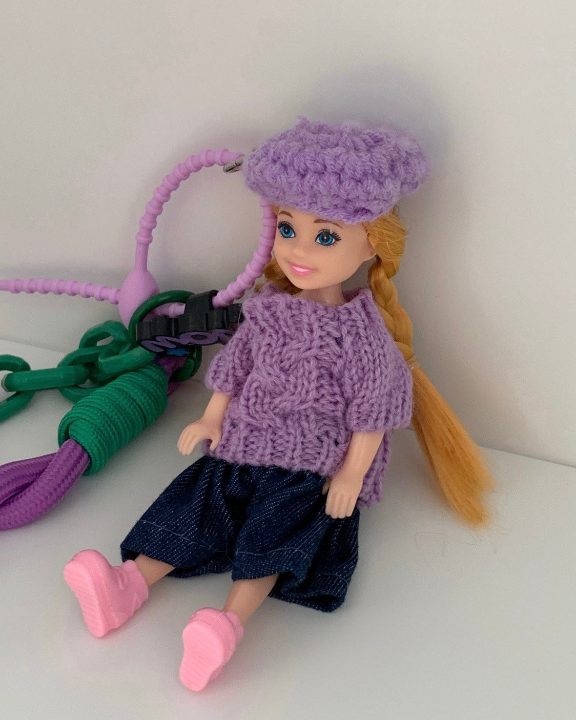 Lilac Sweater Doll Keychain