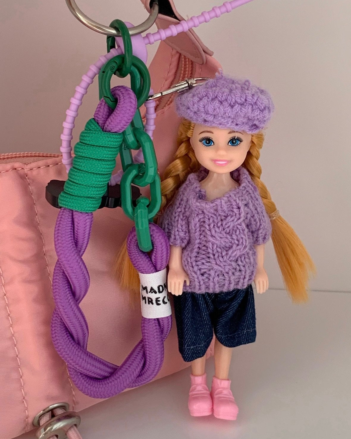 Lilac Sweater Doll Keychain