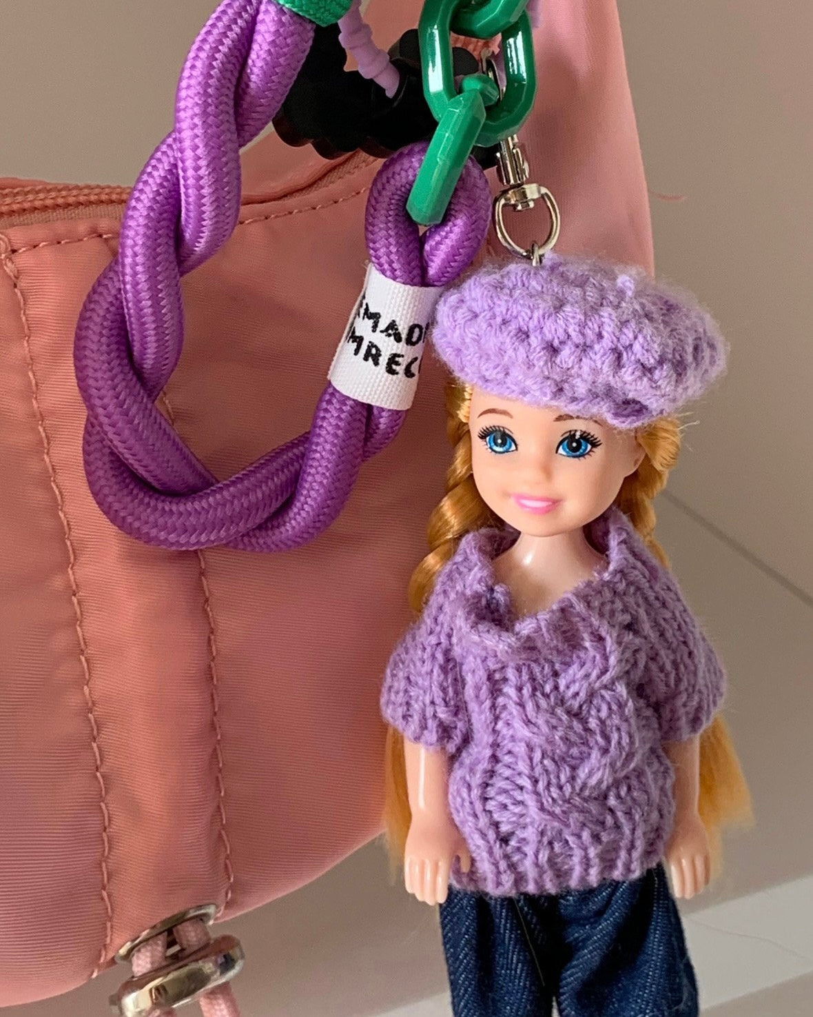 Lilac Sweater Doll Keychain