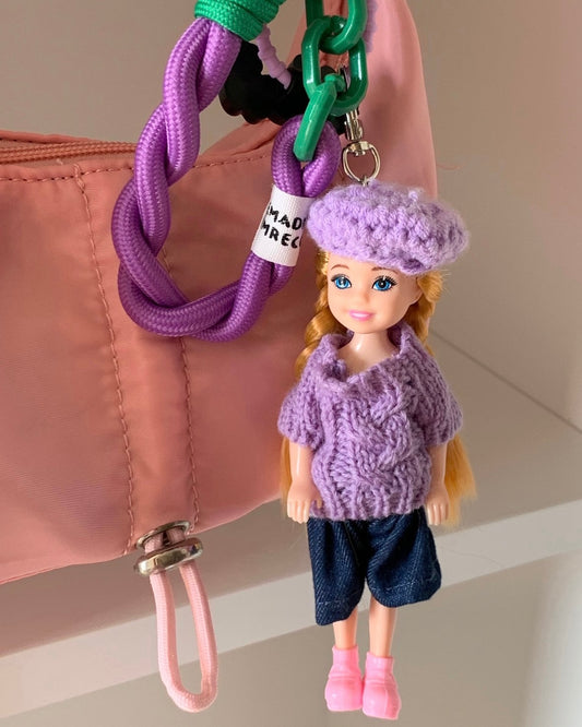 Lilac Sweater Doll Keychain