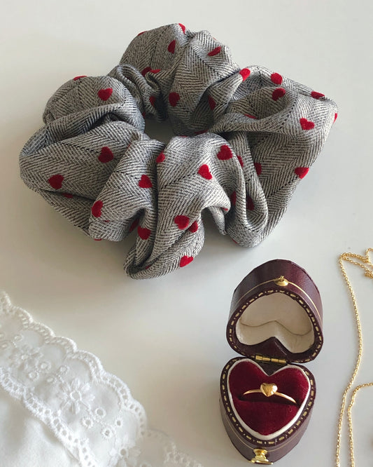 Velvet Heart Scrunchie