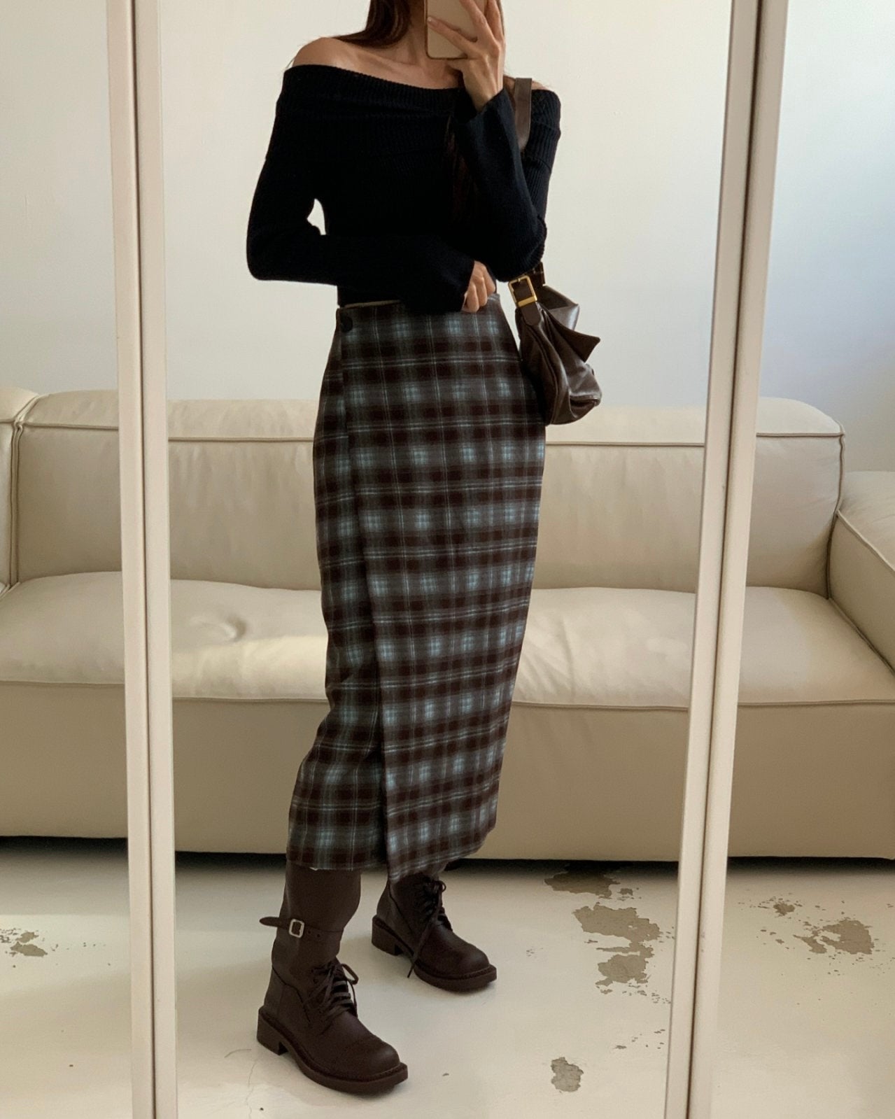 Plaid Wrap Skirt