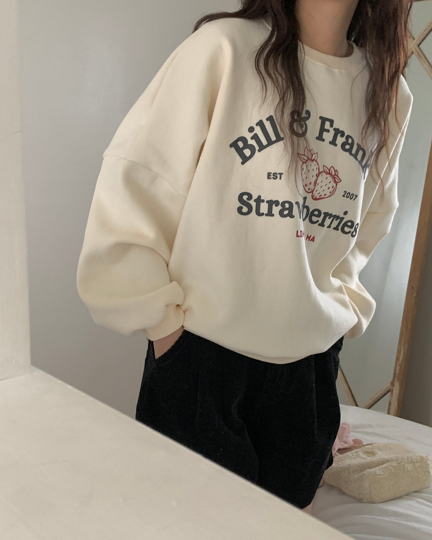 Fleece Lined Strawberries Sweatshirt