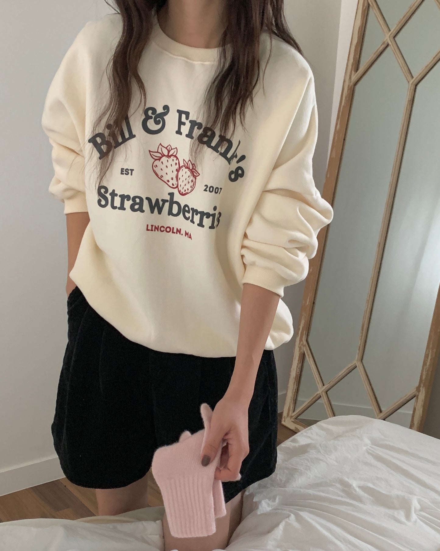 Fleece Lined Strawberries Sweatshirt