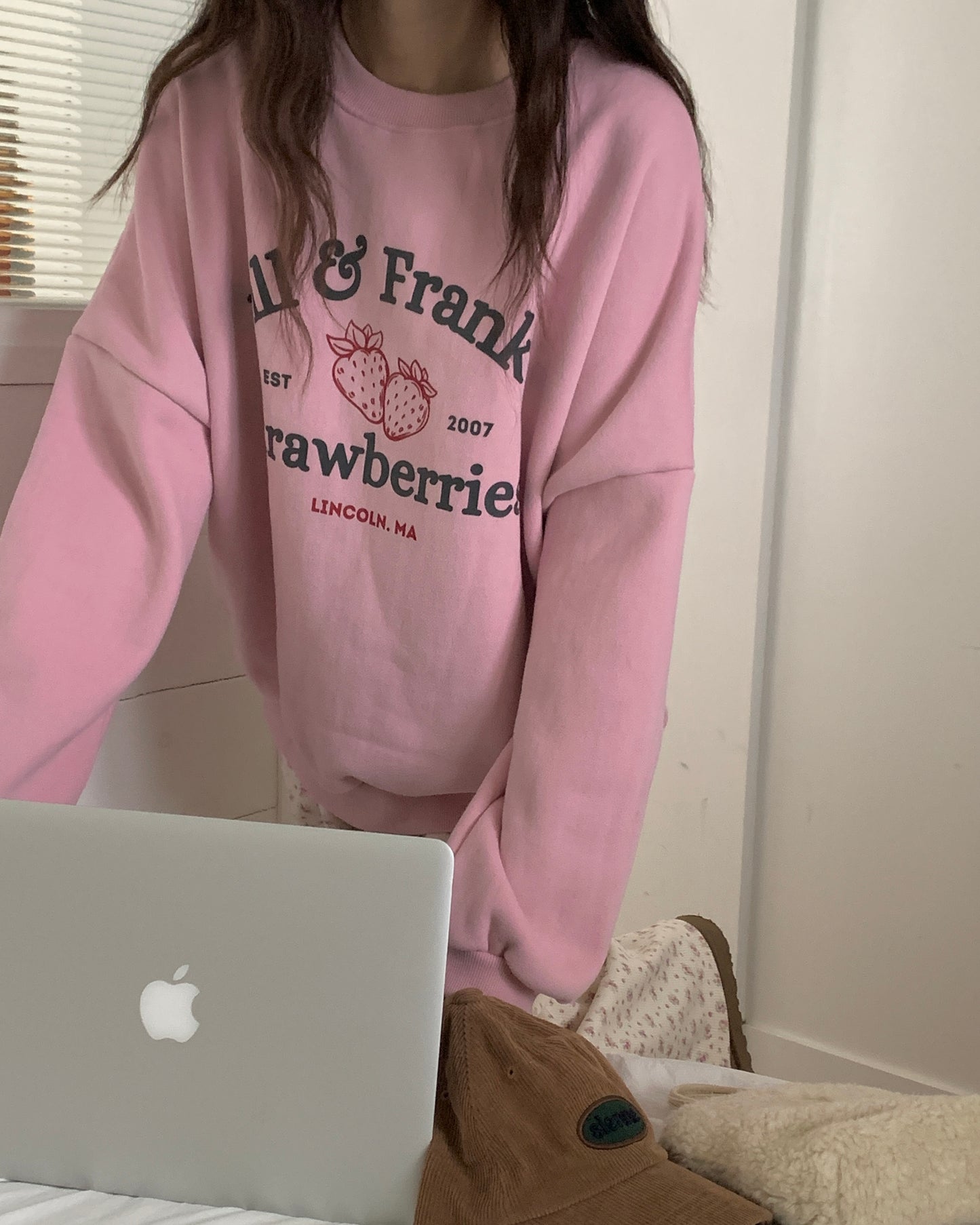 Fleece Lined Strawberries Sweatshirt