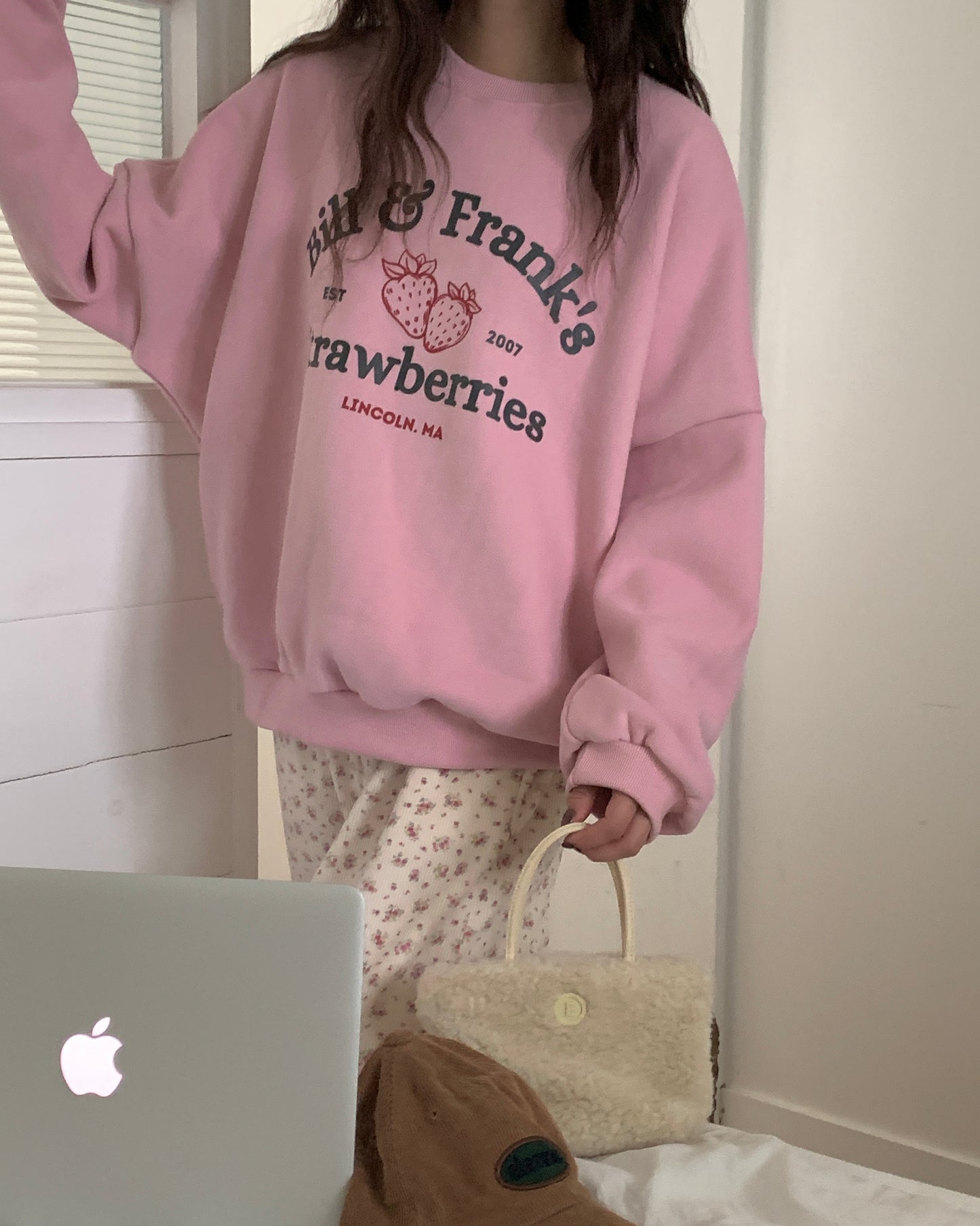 Fleece Lined Strawberries Sweatshirt