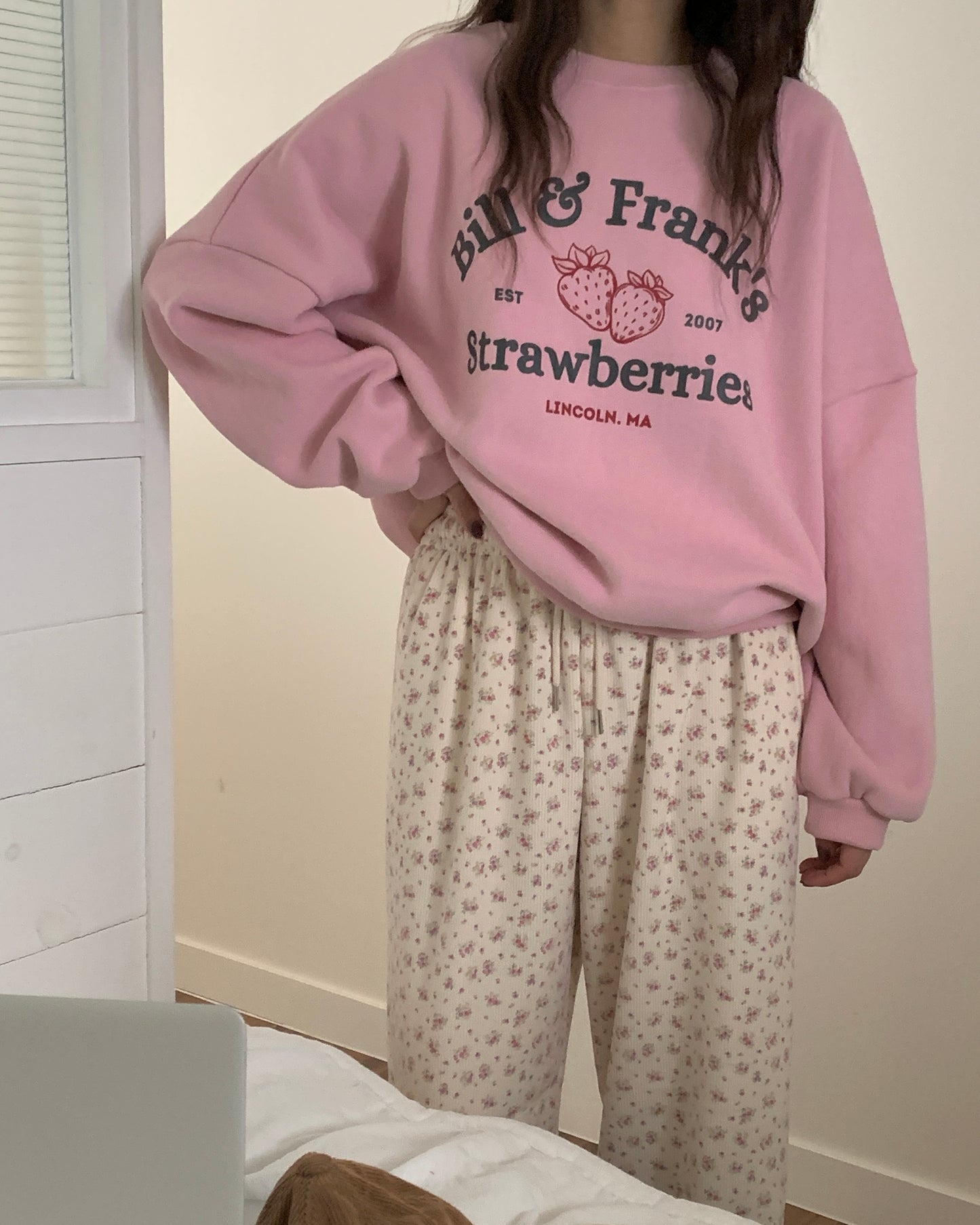 Fleece Lined Strawberries Sweatshirt