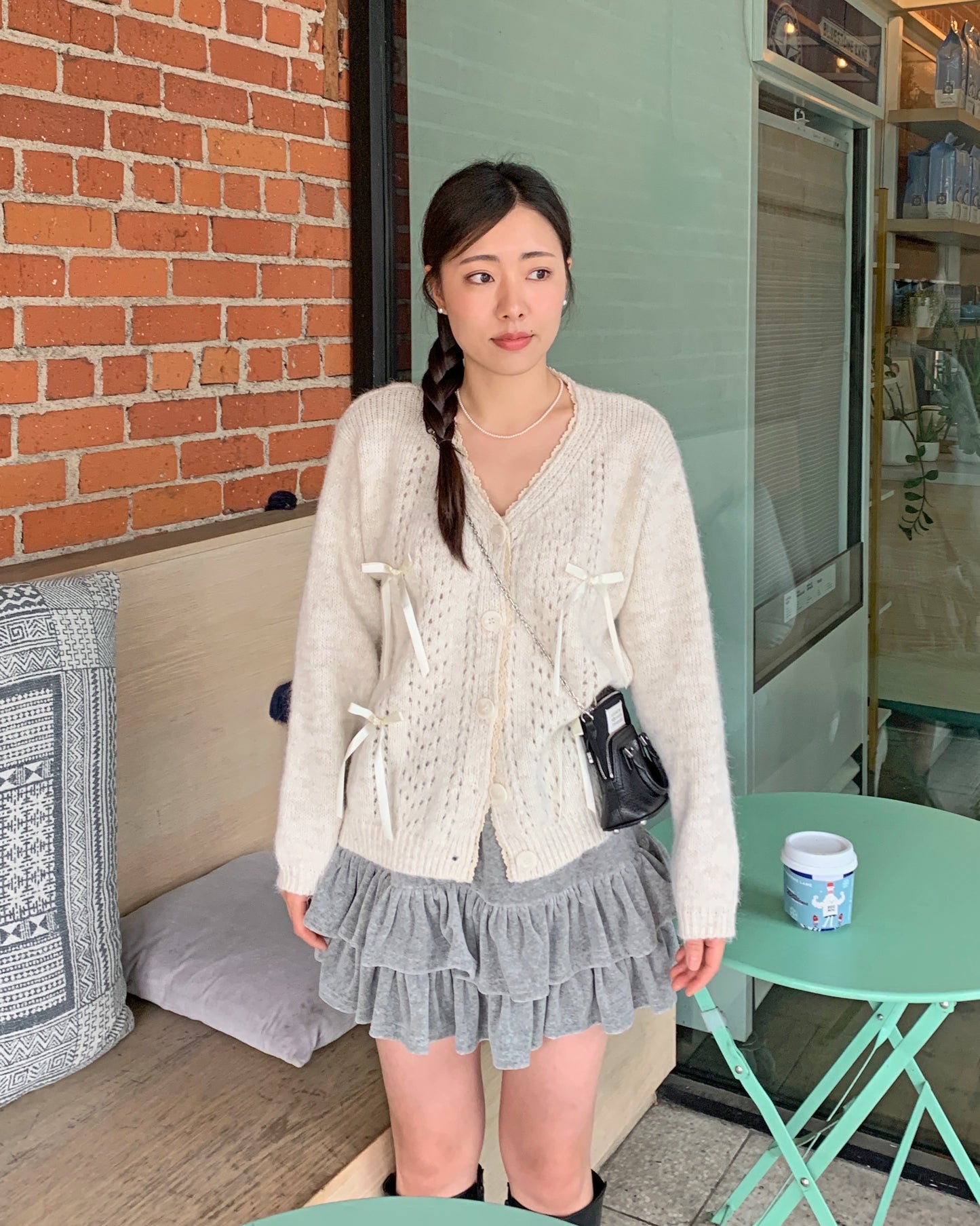 Bow Wool Cardigan