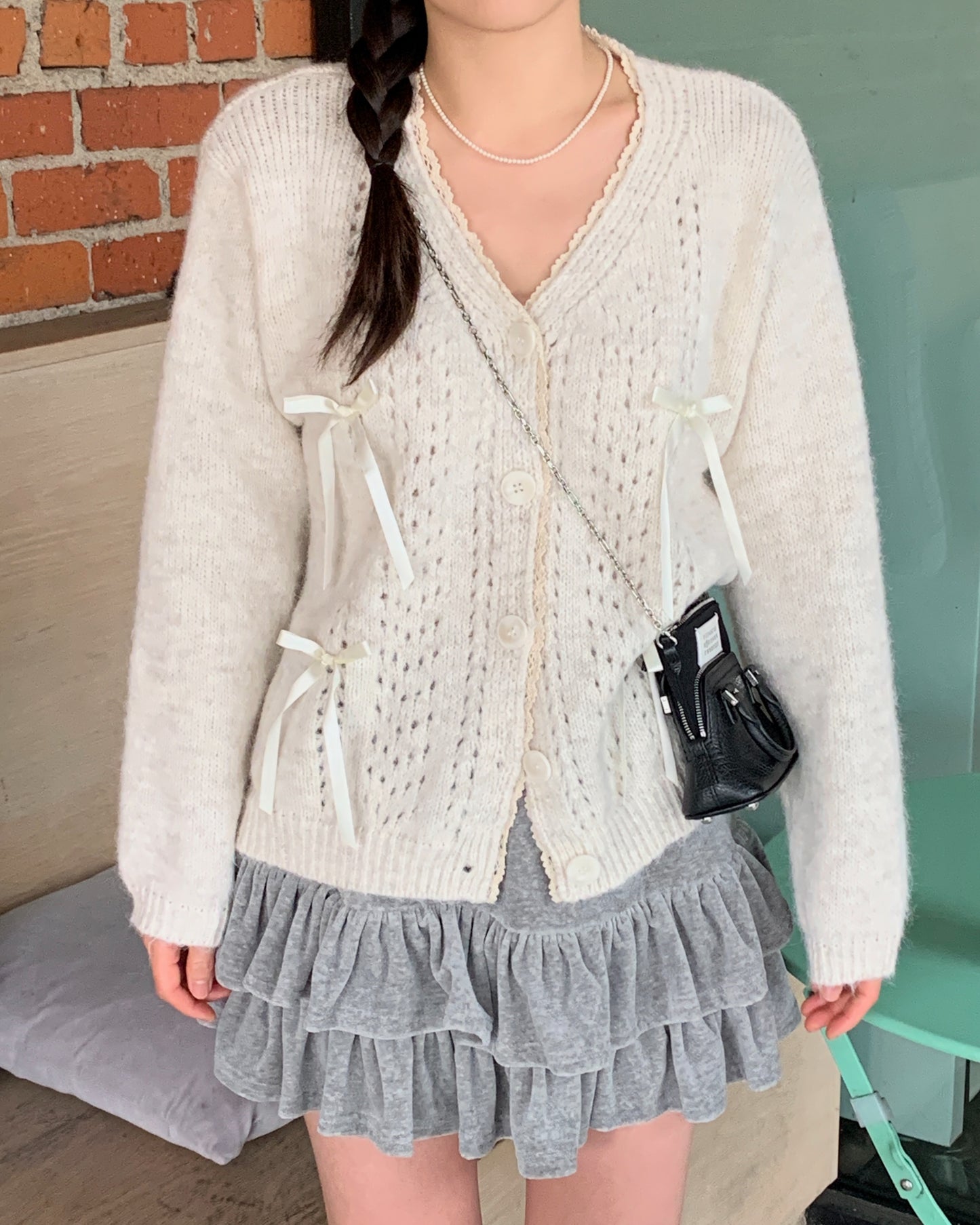 Bow Wool Cardigan