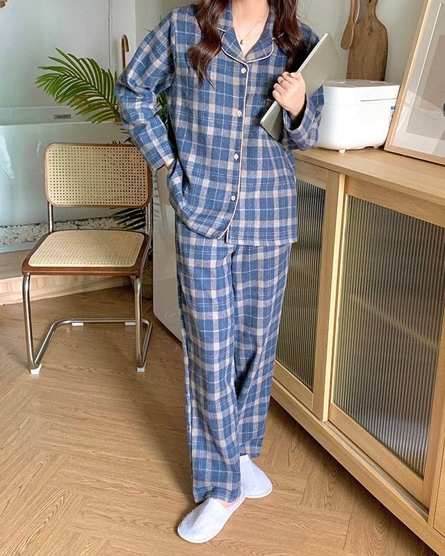 (PRE-ORDER) Plaid Couple Pajama Set