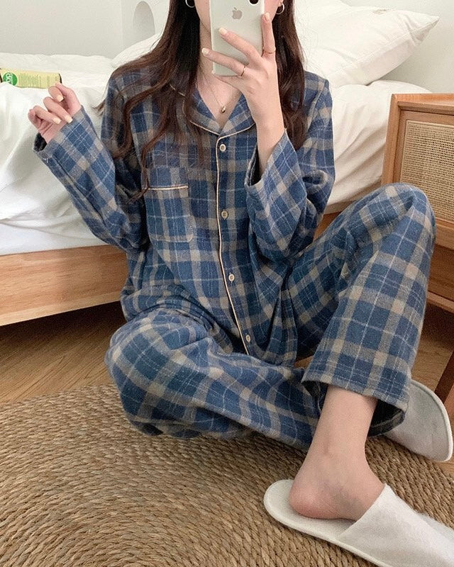 (PRE-ORDER) Plaid Couple Pajama Set