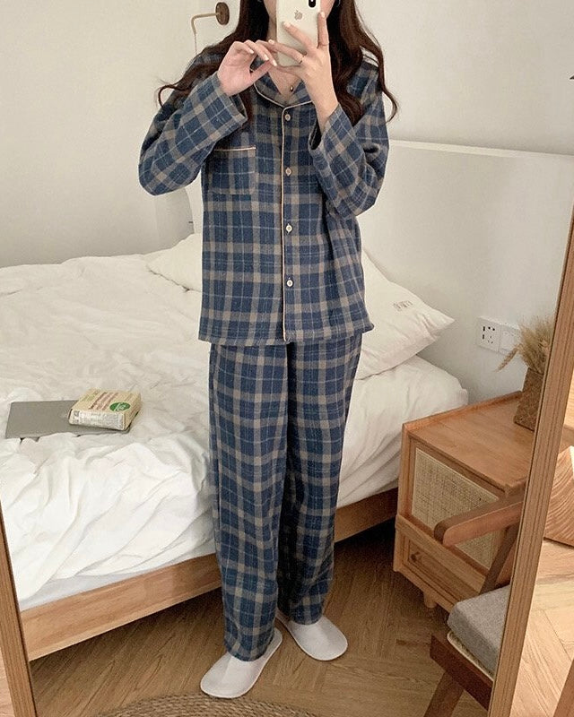 (PRE-ORDER) Plaid Couple Pajama Set