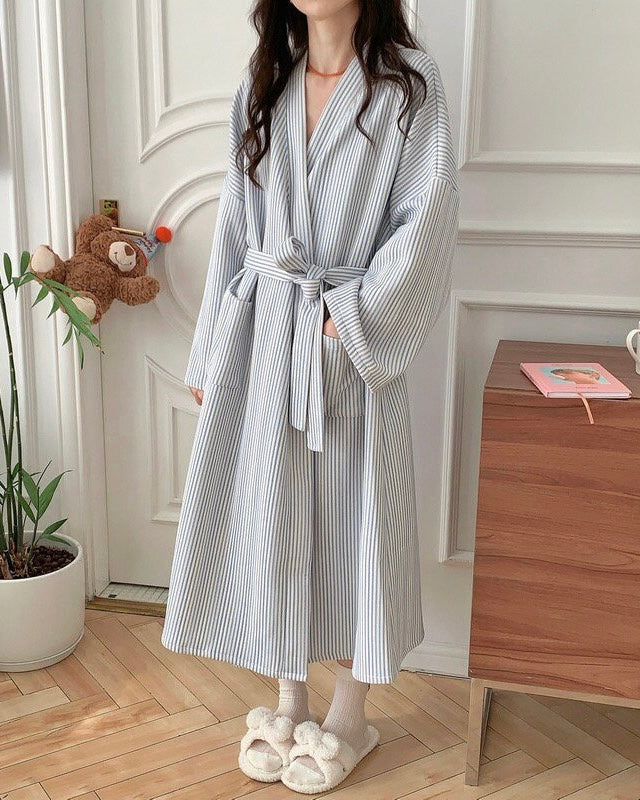 (PRE-ORDER) Quilted Stripe Robe