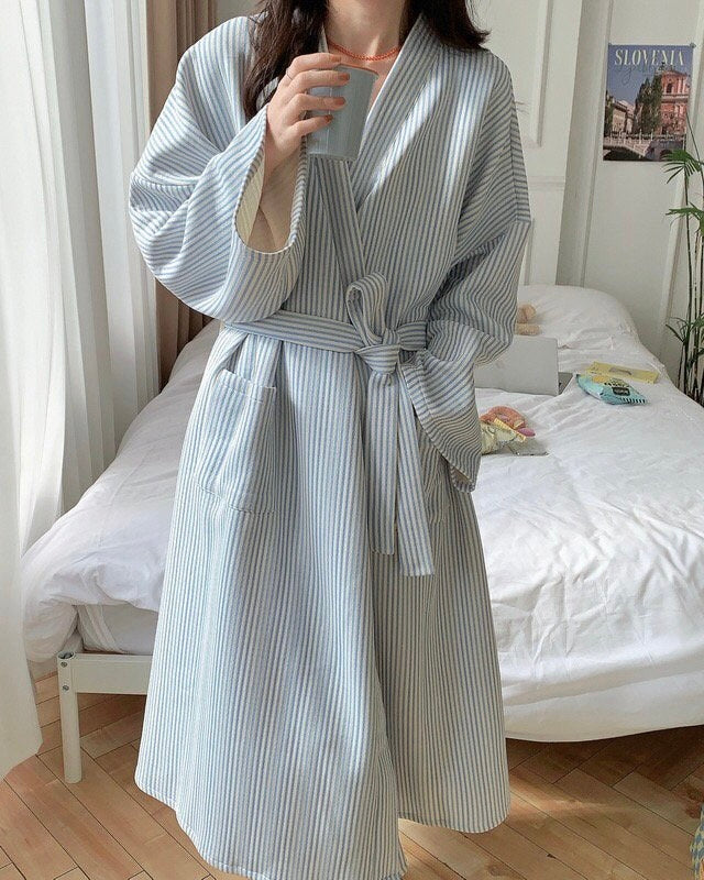 (PRE-ORDER) Quilted Stripe Robe