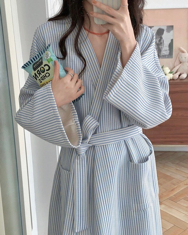 (PRE-ORDER) Quilted Stripe Robe