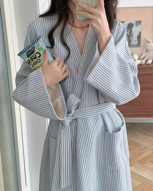 Quilted Stripe Robe