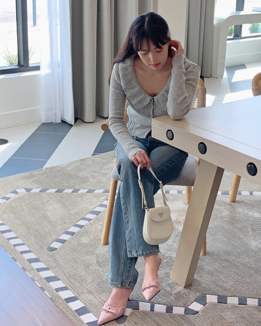 Ruffle Collar Cardigan