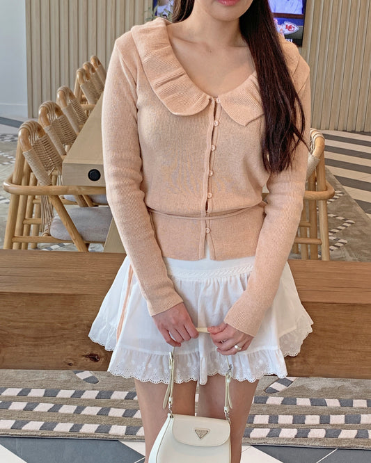 Ruffle Collar Cardigan