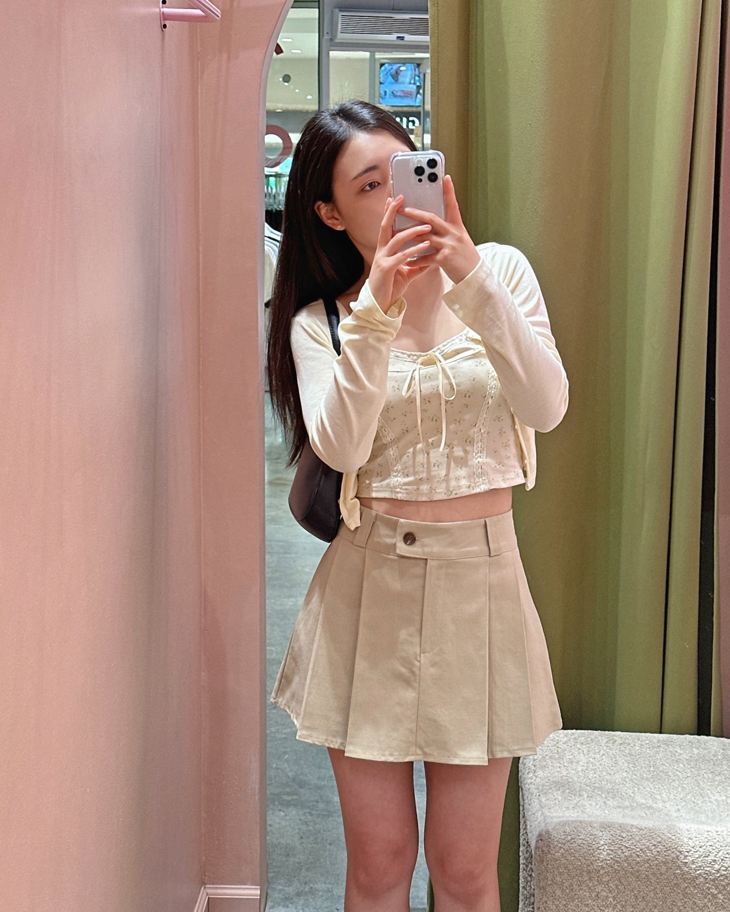 Side Button Pleat Skort