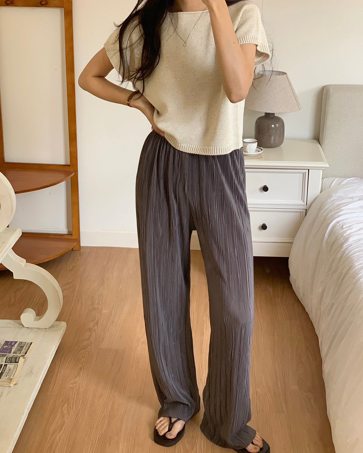 Pleated Flowy Pants