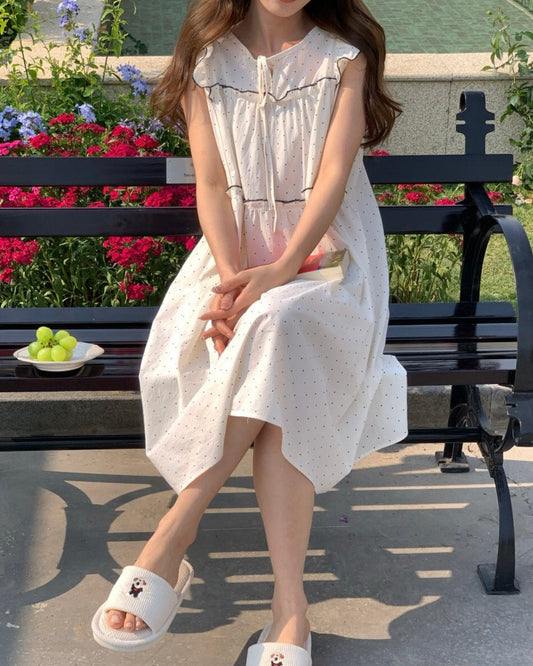 Polka Dot Ruffle Pajama Dress